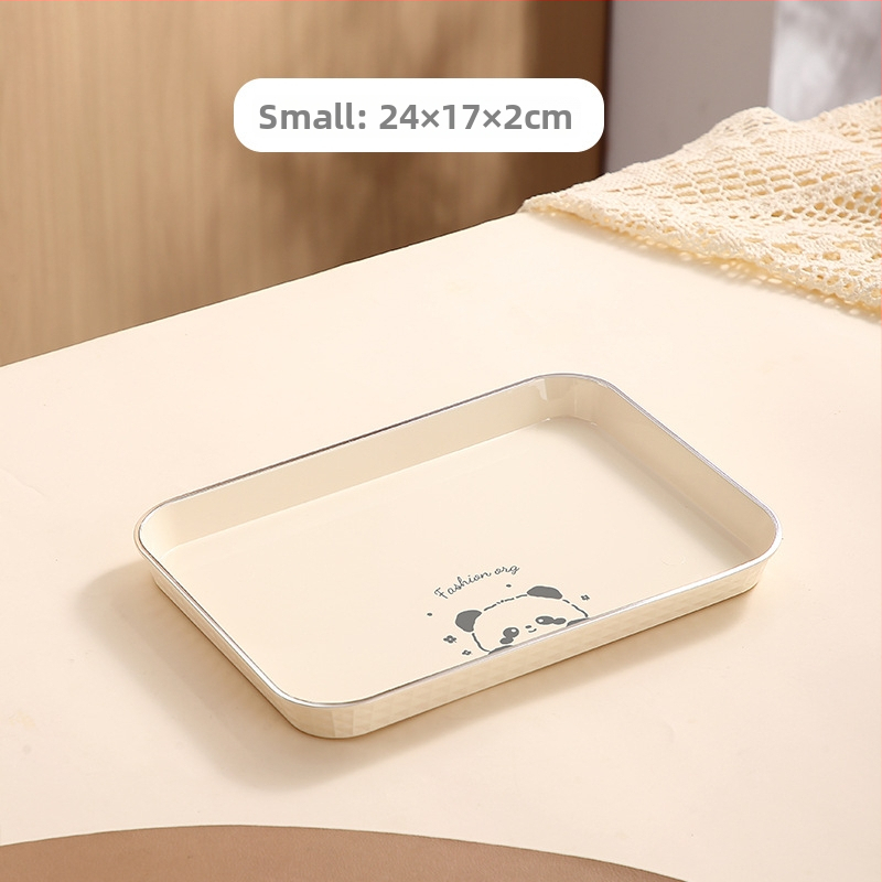 Obdĺžnikový tanier na čaj, plastový, ručne vyrobený, hrubší dizajn pre catering, japonský štýl, jednoduchý štýl; vhodný na čaj, poháre, ovocie a kávové dezerty