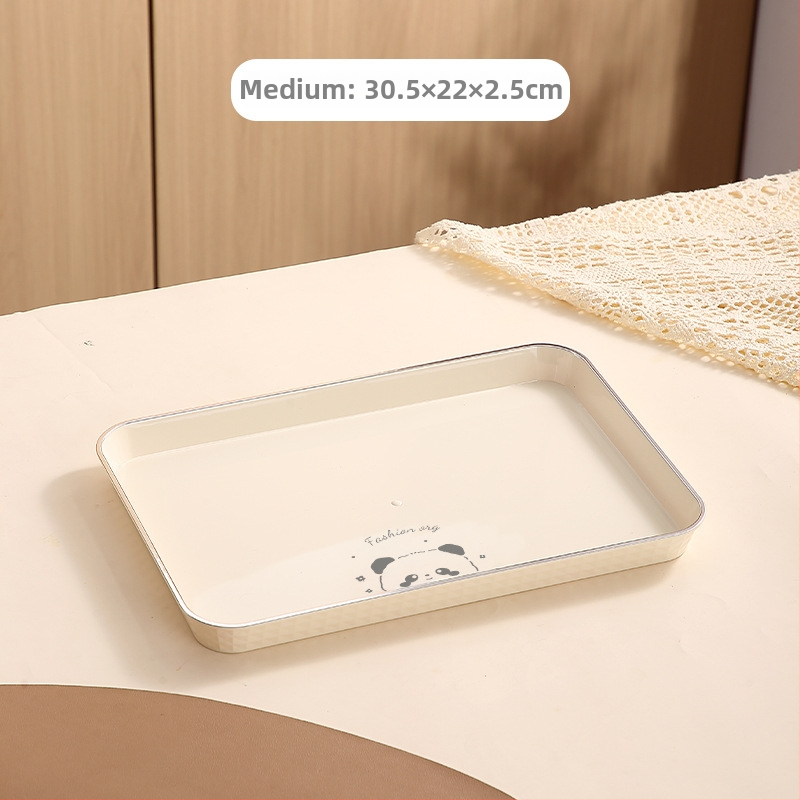 Obdĺžnikový tanier na čaj, plastový, ručne vyrobený, hrubší dizajn pre catering, japonský štýl, jednoduchý štýl; vhodný na čaj, poháre, ovocie a kávové dezerty