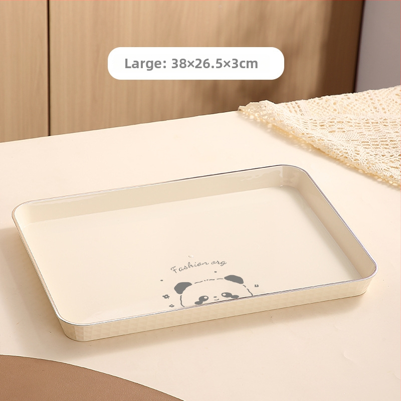 Obdĺžnikový tanier na čaj, plastový, ručne vyrobený, hrubší dizajn pre catering, japonský štýl, jednoduchý štýl; vhodný na čaj, poháre, ovocie a kávové dezerty