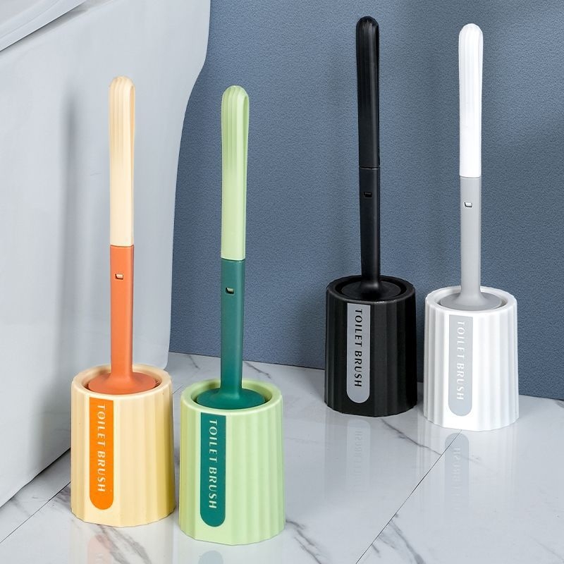 Set de perii pentru toaletă cu cap rotund și mâner lung, bază inclusă; Marcă Wood ding ding; Material Plastic; Origine Chongqing; Greutate 225 g