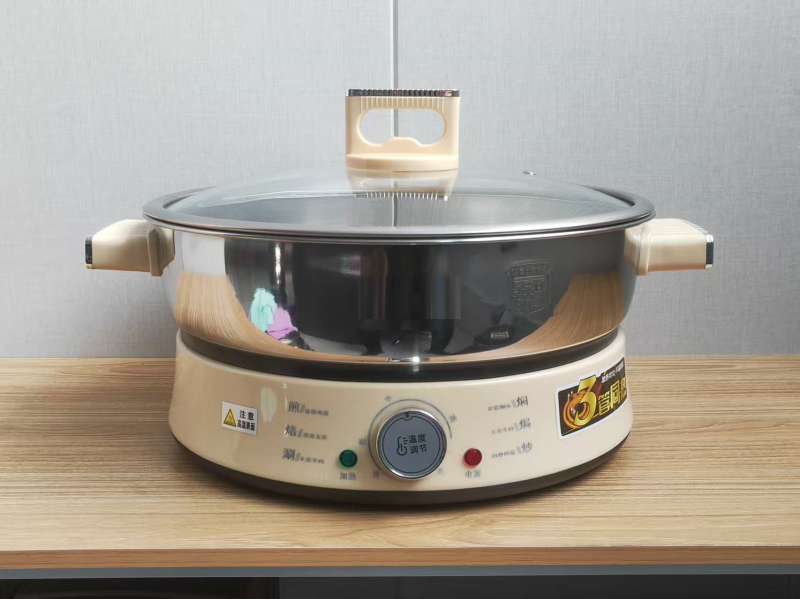 Električna tava od nehrđajućeg čelika, 1500 W, 220 V, pogodna za 6+ porcija.