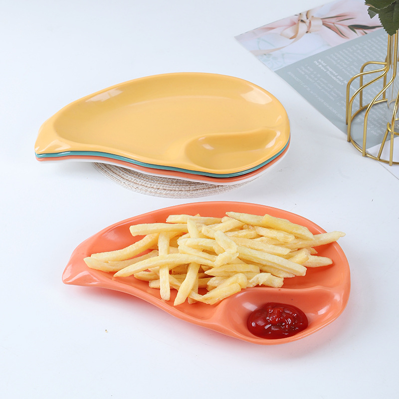 Plastični tanjur za knedle i grickalice, uzorak u obliku školjke, nepravilnog oblika, stil svježeg zraka, Rawls
