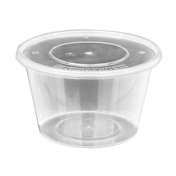 Κυκλικό πλαστικό μπολ μίας χρήσης με καπάκι, διαφανές δοχείο για take-out γεύματα