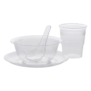 Egyszer használatos tál Li shen, vastagított műanyag, körülbelül 300 ml, 20 darabos csomag