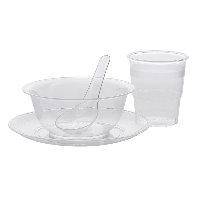 Egyszer használatos tál Li shen, vastagított műanyag, körülbelül 300 ml, 20 darabos csomag