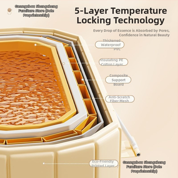 Cadă de baie pliabilă pentru adulți, cadă de baie îngroșată, baie cu aburi pentru întregul corp