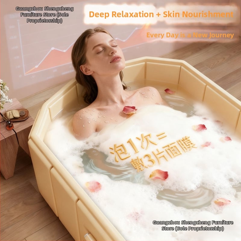 Cadă de baie pliabilă pentru adulți, cadă de baie îngroșată, baie cu aburi pentru întregul corp