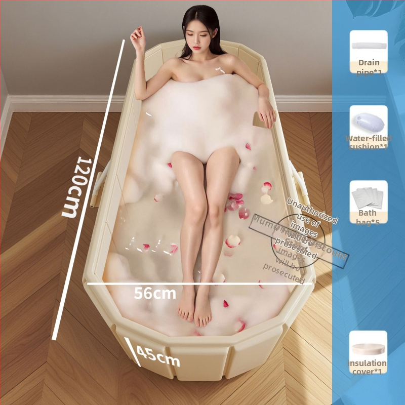 Cadă de baie pliabilă pentru adulți, cadă de baie îngroșată, baie cu aburi pentru întregul corp