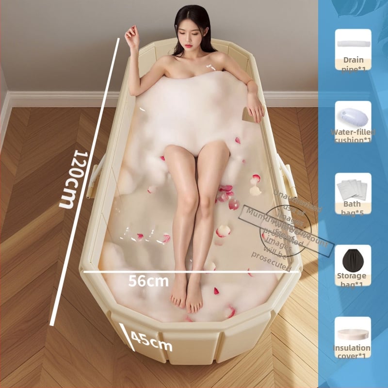Cadă de baie pliabilă pentru adulți, cadă de baie îngroșată, baie cu aburi pentru întregul corp