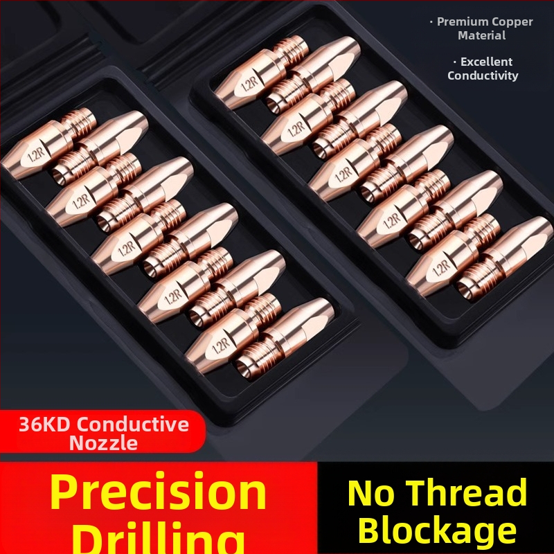 36KD vodivá tryska z chróm-zirkónového medi, európskeho štýlu pre zváranie s ochranou plynom, príslušenstvo k zváračke s pištoľou, pre hliníkový drôt