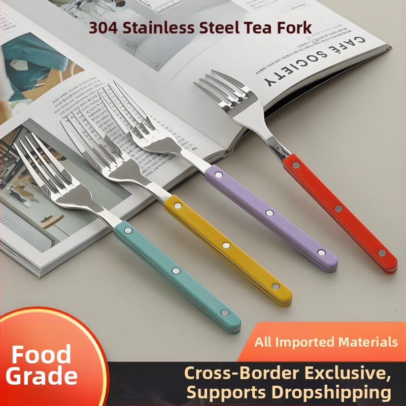 Furculiță pentru fructe Cher din oțel inoxidabil, stil modern simplu, finisaj oglindă