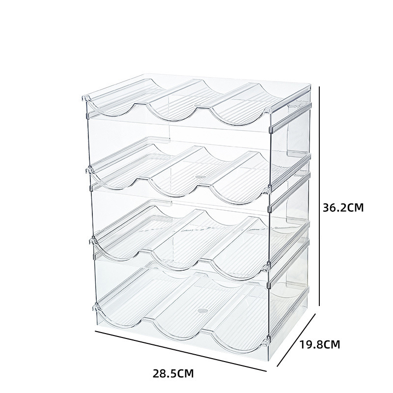 Desktop stalak za vino s više pretinaca za boce, 1-5 razina, PET materijal, bez bušenja, moderni minimalistički dizajn