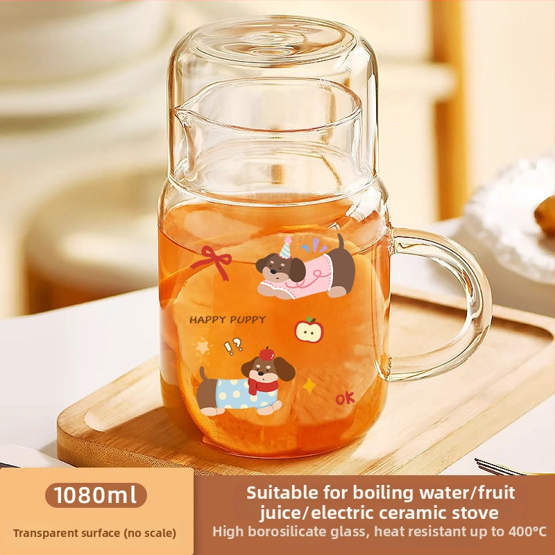 Sada sklenených pohárov na studenú vodu pre jednu osobu — sklo s vysokým borosilikátom, odolné voči výbuchom, teplotne odolné, veľká kapacita