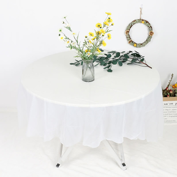 Kružni PE plastični stolnjak, biološki razgradiv, vodootporan, debljina 0,1 mm