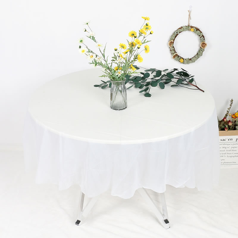 Kružni PE plastični stolnjak, biološki razgradiv, vodootporan, debljina 0,1 mm