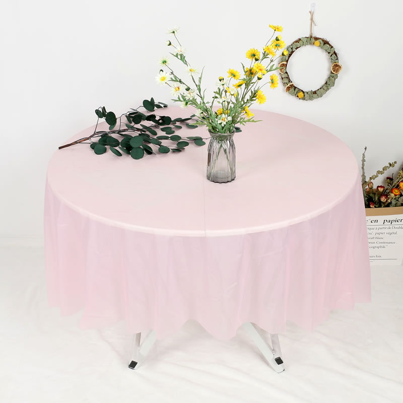 Kružni PE plastični stolnjak, biološki razgradiv, vodootporan, debljina 0,1 mm