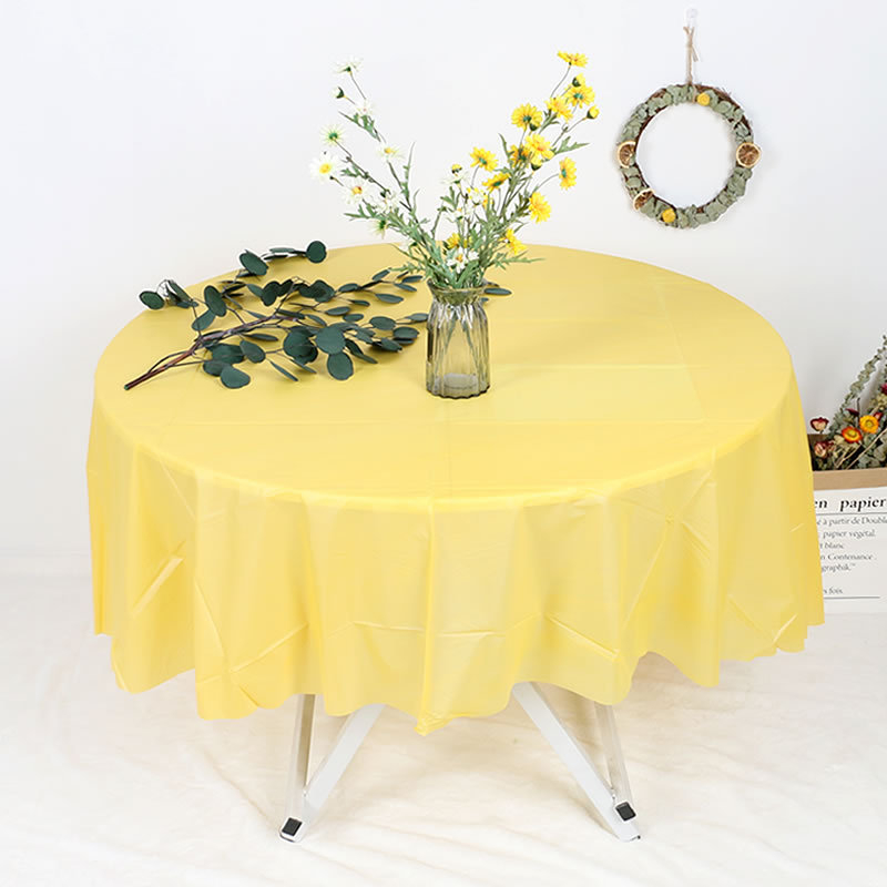 Kružni PE plastični stolnjak, biološki razgradiv, vodootporan, debljina 0,1 mm