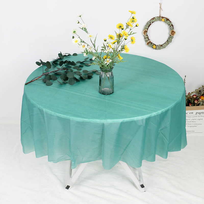 Kružni PE plastični stolnjak, biološki razgradiv, vodootporan, debljina 0,1 mm