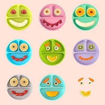 Σετ σιλικόνης για παιδιά — πιάτο από σιλικόνη (κωδικός προϊόντος: Silicone dinner plate), από 6 μηνών, απλός σχεδιασμός