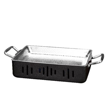 Riblji grill, nehrđajući čelik, četvrtasti oblik, bezdimni ugljeni grill, prijenosno, lako za čišćenje
