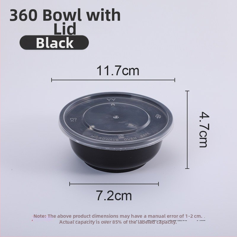 Jednokratna prozirna okrugla plastična zdjela za dostavu, ojačana, rok trajanja 1 godina