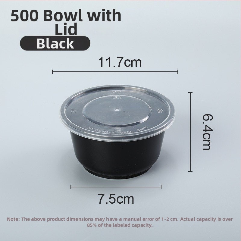 Jednokratna prozirna okrugla plastična zdjela za dostavu, ojačana, rok trajanja 1 godina