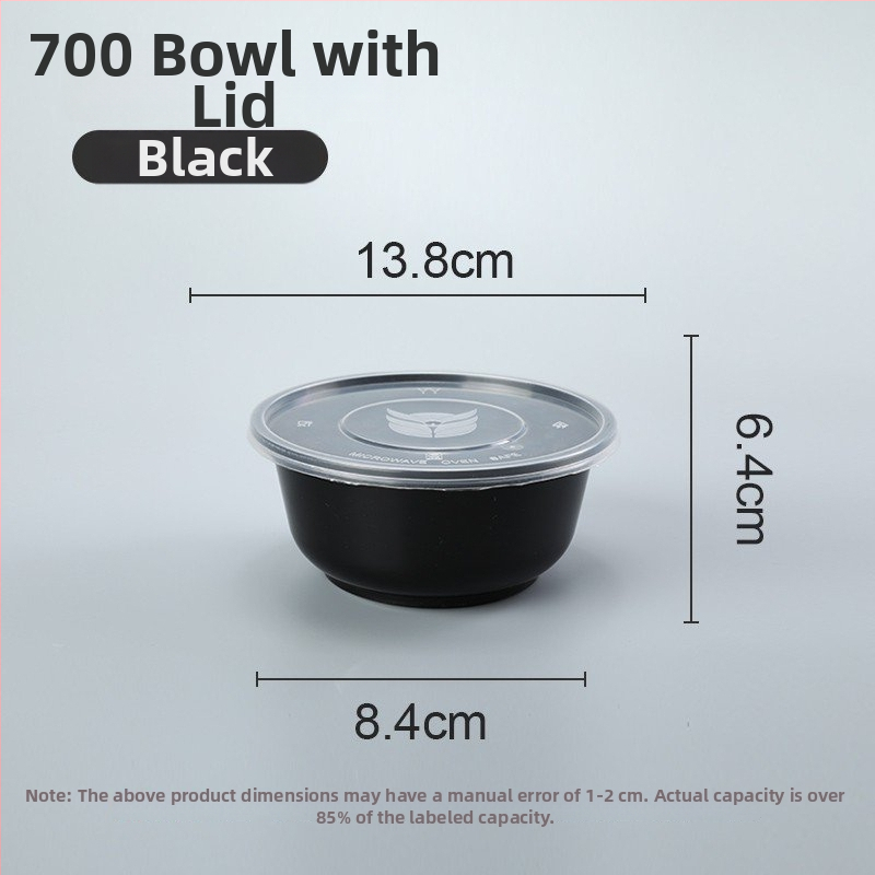 Jednokratna prozirna okrugla plastična zdjela za dostavu, ojačana, rok trajanja 1 godina