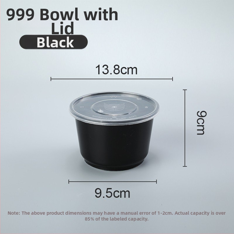 Jednokratna prozirna okrugla plastična zdjela za dostavu, ojačana, rok trajanja 1 godina