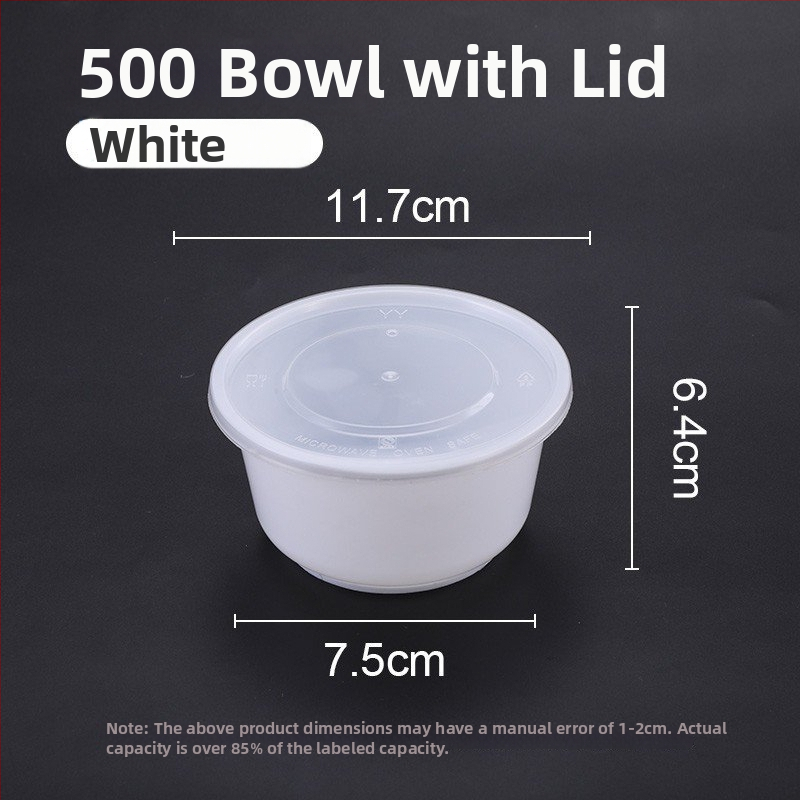 Jednokratna prozirna okrugla plastična zdjela za dostavu, ojačana, rok trajanja 1 godina