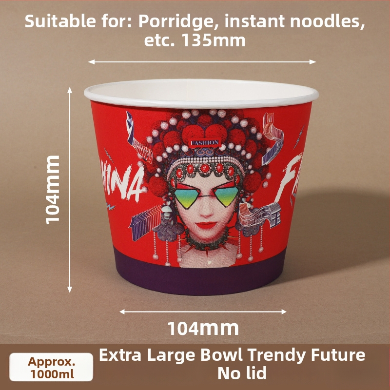 Jednorázová papierová misa s vekom, zosilnený okrúhly tvar, tlačené logo, prispôsobiteľné spracovanie