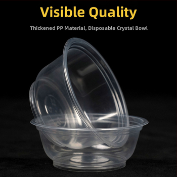 Μίας χρήσης πλαστικό μπολ με καπάκι για συσκευασία takeout – στρογγυλό, διαφανές, χωρητικότητα 360-1000 ml, πάχος 0.1-0.3 mm