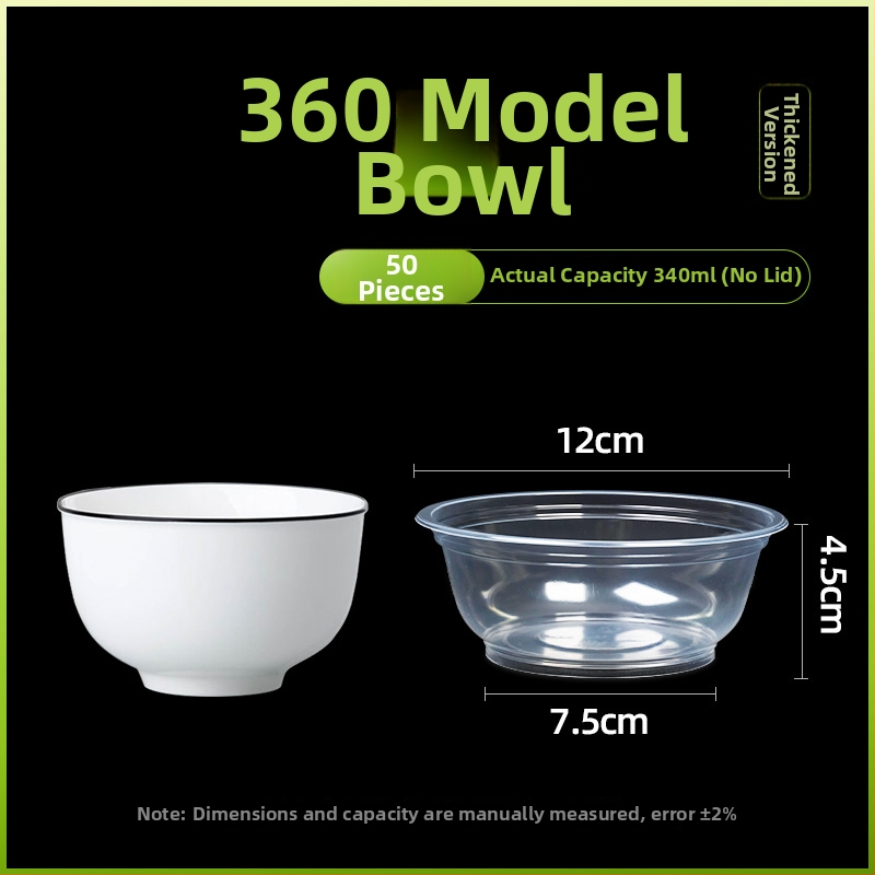 Μίας χρήσης πλαστικό μπολ με καπάκι για συσκευασία takeout – στρογγυλό, διαφανές, χωρητικότητα 360-1000 ml, πάχος 0.1-0.3 mm