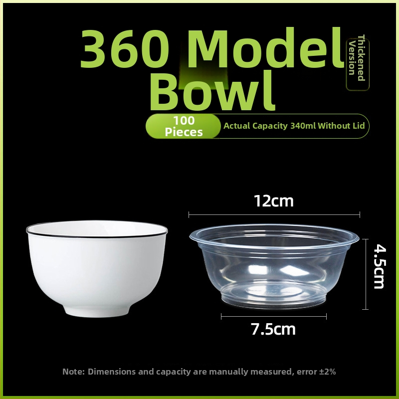 Μίας χρήσης πλαστικό μπολ με καπάκι για συσκευασία takeout – στρογγυλό, διαφανές, χωρητικότητα 360-1000 ml, πάχος 0.1-0.3 mm