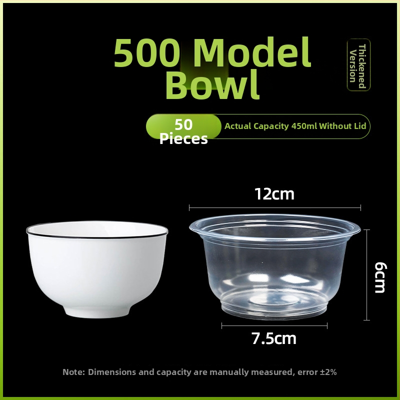 Μίας χρήσης πλαστικό μπολ με καπάκι για συσκευασία takeout – στρογγυλό, διαφανές, χωρητικότητα 360-1000 ml, πάχος 0.1-0.3 mm