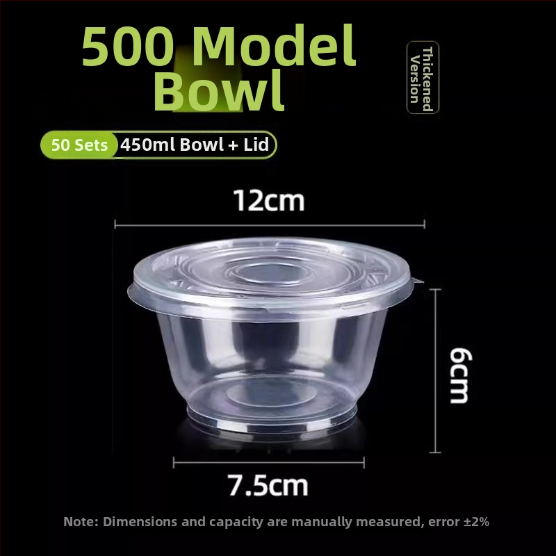 Μίας χρήσης πλαστικό μπολ με καπάκι για συσκευασία takeout – στρογγυλό, διαφανές, χωρητικότητα 360-1000 ml, πάχος 0.1-0.3 mm