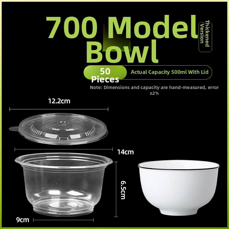 Μίας χρήσης πλαστικό μπολ με καπάκι για συσκευασία takeout – στρογγυλό, διαφανές, χωρητικότητα 360-1000 ml, πάχος 0.1-0.3 mm