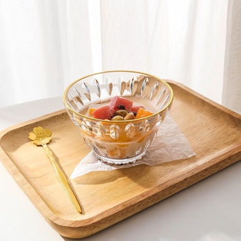 Set de boluri de desert din sticlă termorezistentă, rotunde, stil simplu, calitate de primă clasă