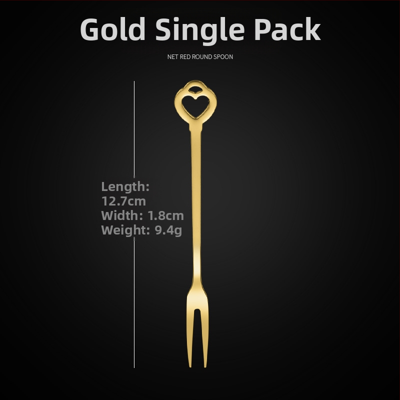 Ovocná vidlička s dvoma zubami, nerezová oceľ, moderný minimalistický štýl, kvetinový vzor, zrkadlový lesk