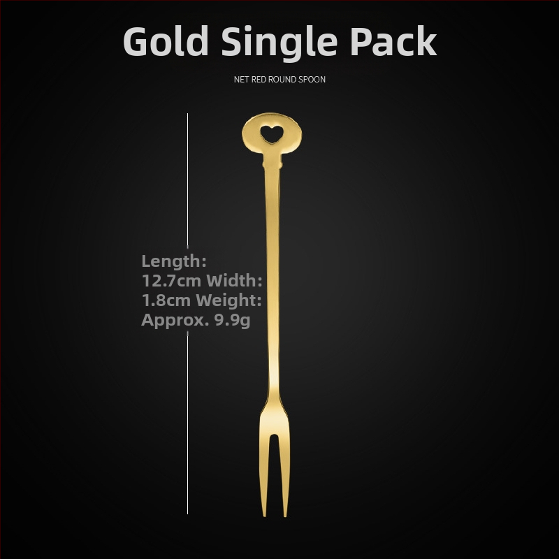 Ovocná vidlička s dvoma zubami, nerezová oceľ, moderný minimalistický štýl, kvetinový vzor, zrkadlový lesk