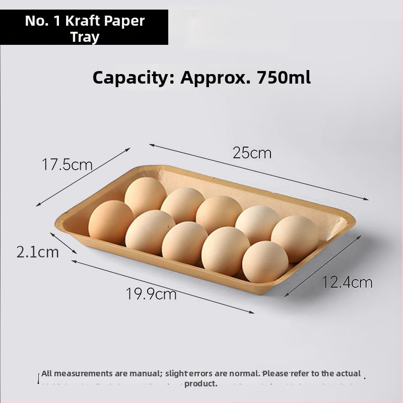 Jednorázové papierové taniere Kraft, obdĺžnikového tvaru, objem 500, balenie 20 ks, biologicky rozložiteľné