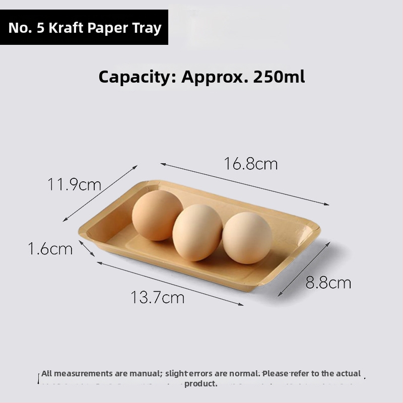 Jednorázové papierové taniere Kraft, obdĺžnikového tvaru, objem 500, balenie 20 ks, biologicky rozložiteľné