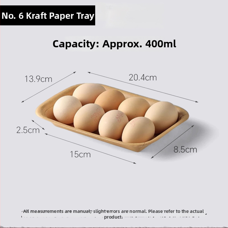Jednorázové papierové taniere Kraft, obdĺžnikového tvaru, objem 500, balenie 20 ks, biologicky rozložiteľné