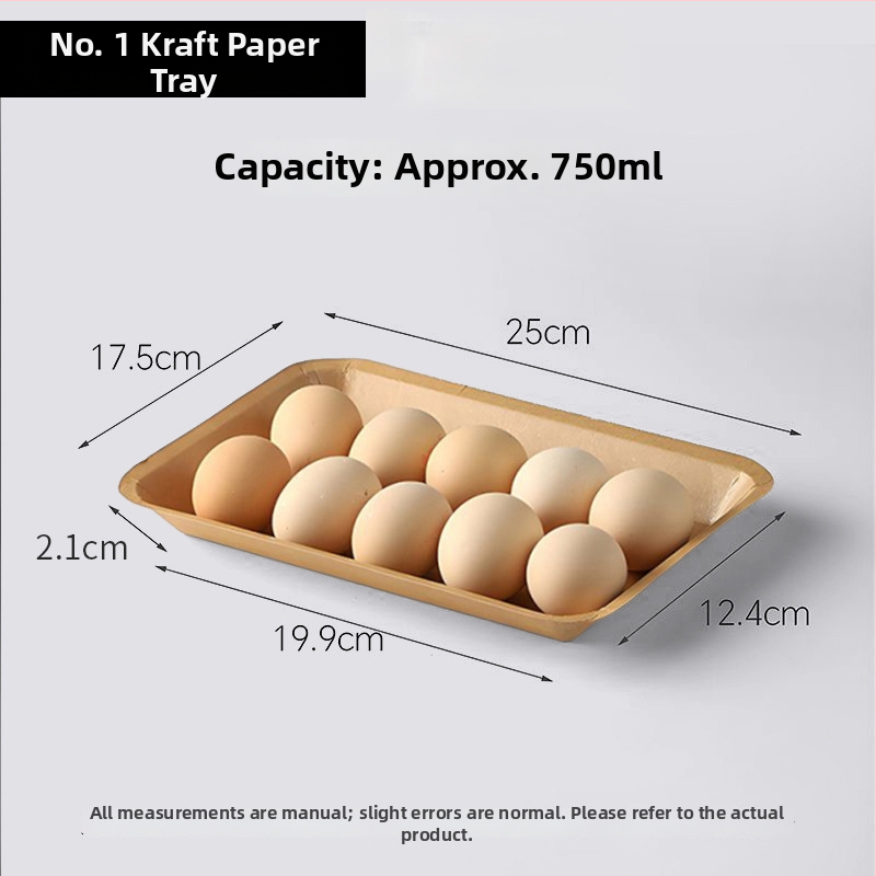 Jednorázové papierové taniere Kraft, obdĺžnikového tvaru, objem 500, balenie 20 ks, biologicky rozložiteľné