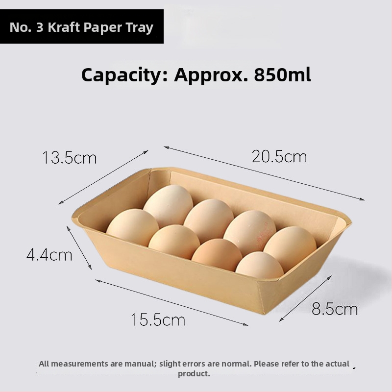 Jednorázové papierové taniere Kraft, obdĺžnikového tvaru, objem 500, balenie 20 ks, biologicky rozložiteľné