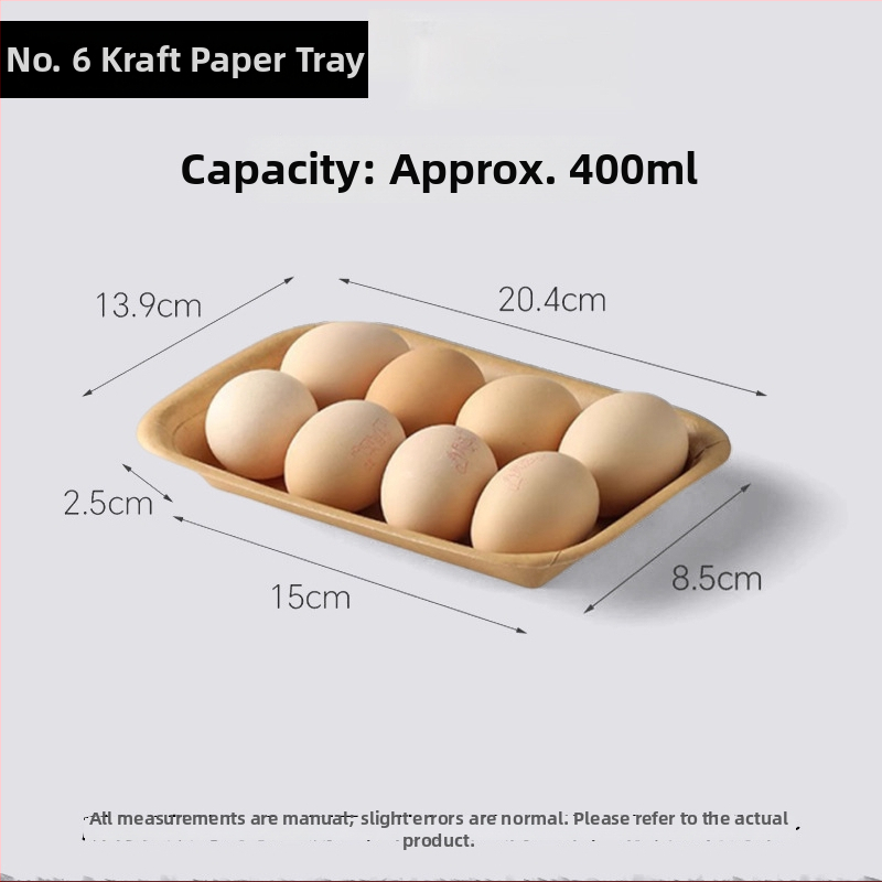 Jednorázové papierové taniere Kraft, obdĺžnikového tvaru, objem 500, balenie 20 ks, biologicky rozložiteľné