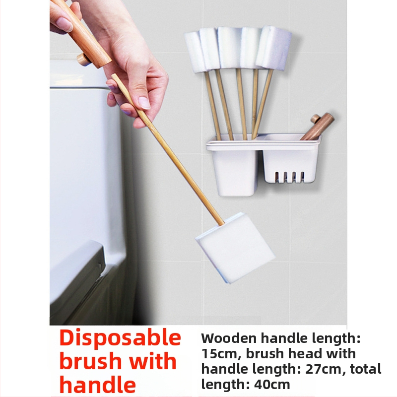 Jednorázová kefa na toaletu pre domáce použitie — bez mŕtvych uhlov, čistenie špár, náhradné jadro, plast