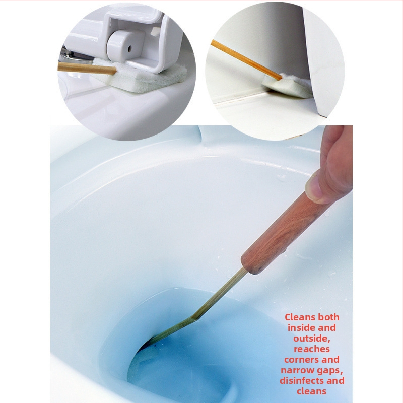 Jednorázová kefa na toaletu pre domáce použitie — bez mŕtvych uhlov, čistenie špár, náhradné jadro, plast