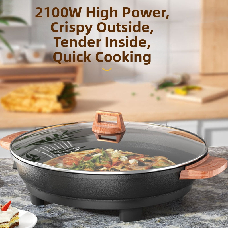 Električni tiganj za palačinke, višenamjenski, 1000W, jednostrana grijanje, mehaničko upravljanje