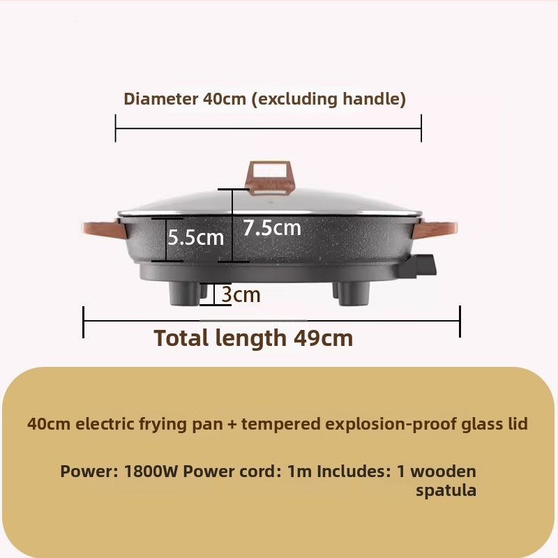 Električni tiganj za palačinke, višenamjenski, 1000W, jednostrana grijanje, mehaničko upravljanje