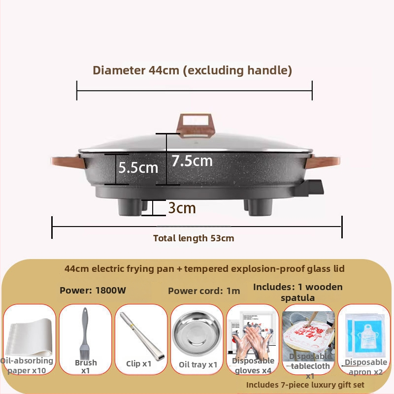 Električni tiganj za palačinke, višenamjenski, 1000W, jednostrana grijanje, mehaničko upravljanje
